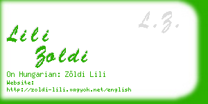 lili zoldi business card